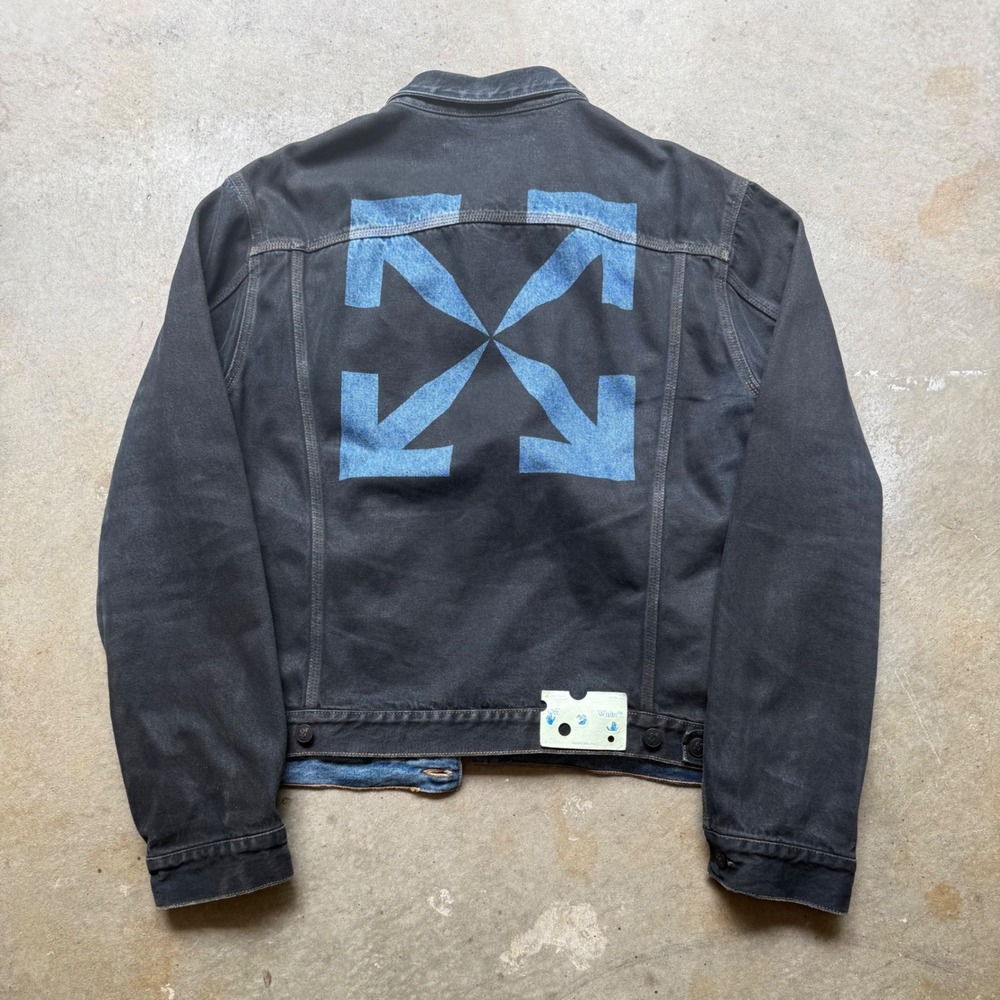 Off-White Stencil Denim Jacket Blue Arrows XXL FW20